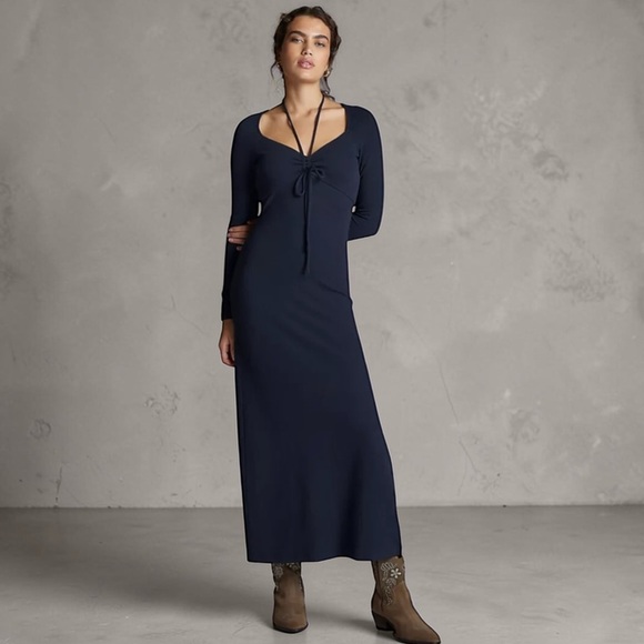 Anthropologie Dresses & Skirts - Anthropologie Tie-Front Fitted Midi Dress Small